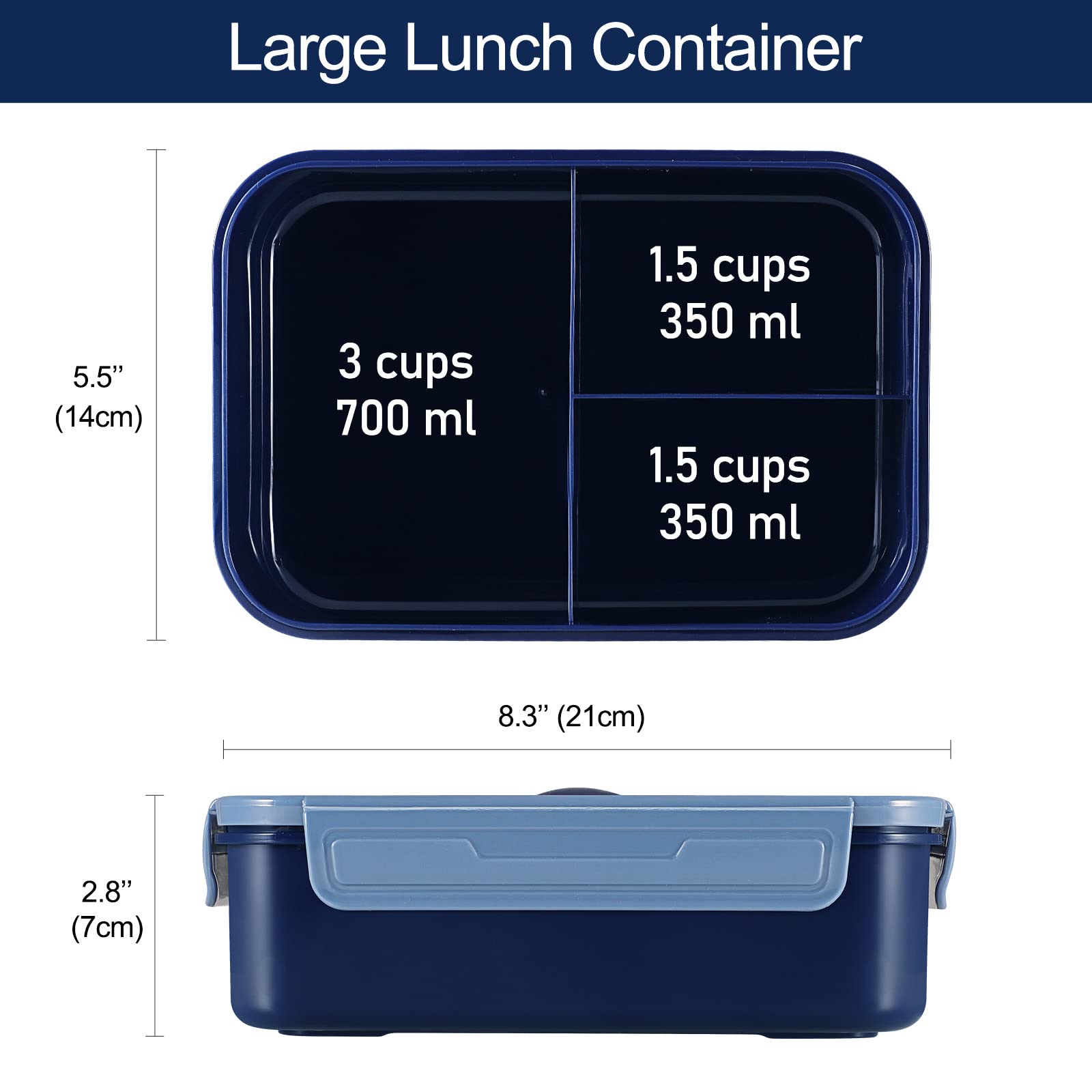 Three-compartment layout of Caperci Classic for organized portions.