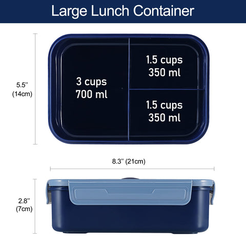Three-compartment layout of Caperci Classic for organized portions.