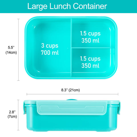 Caperci Classic Bento Box three compartments for organized meals.