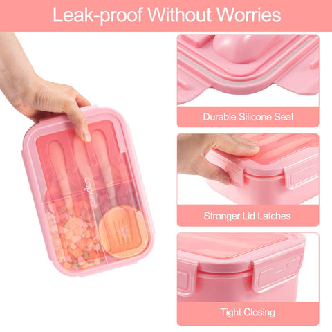 Caperci Classic Bento Box with built-in utensils for easy meals anywhere