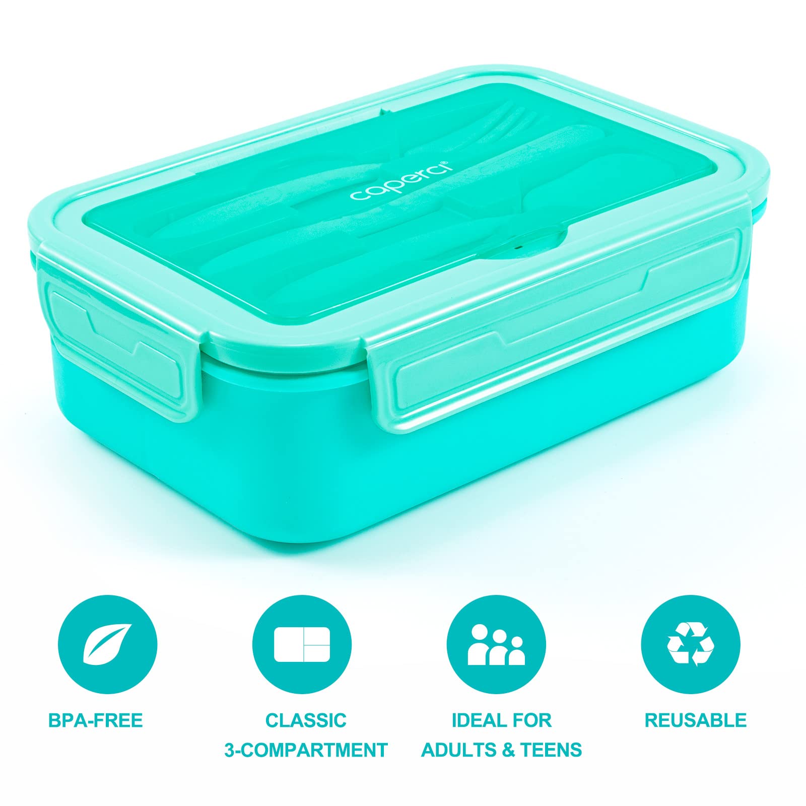 Caperci Classic Bento Box dishwasher safe tray for easy cleaning.
