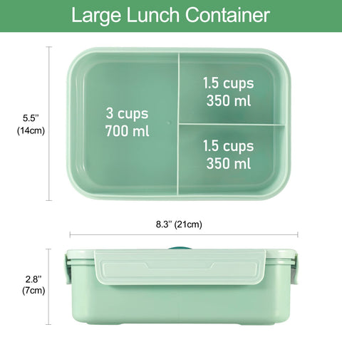 Caperci Classic Bento Box closed with built-in utensils, ready for on-the-go use.