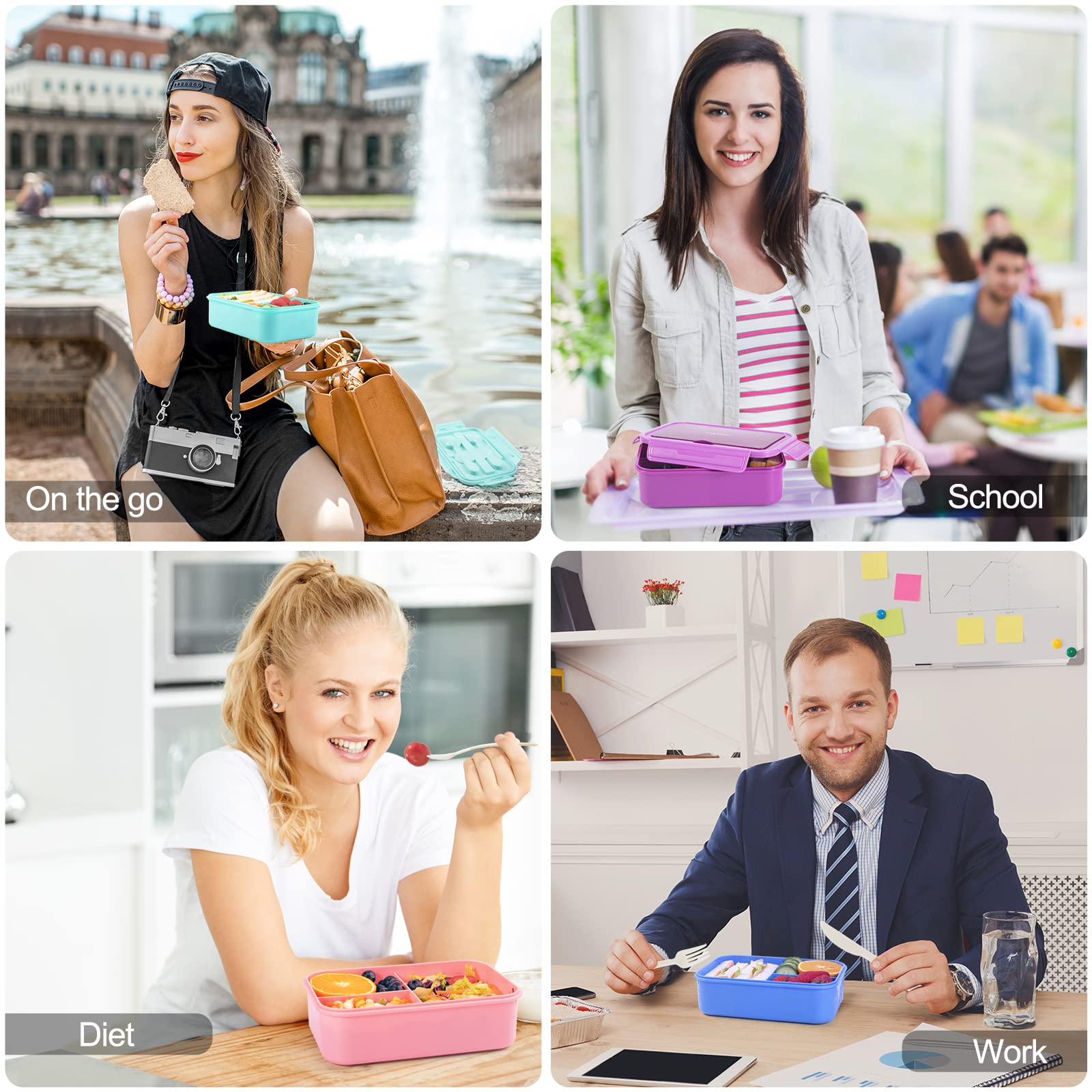 Caperci Bento Box on the go design supports work school travel.