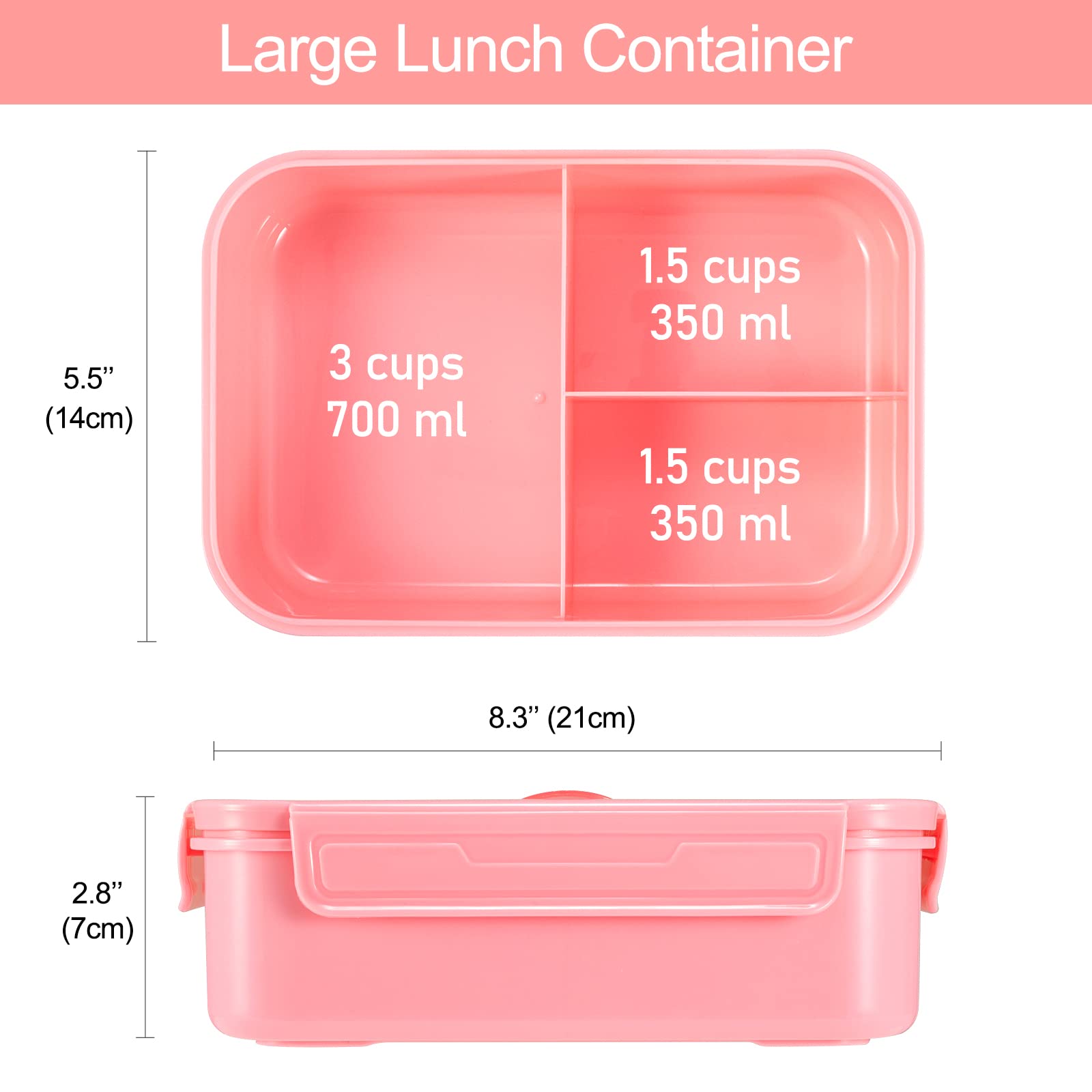 Caperci Classic Bento Box three-compartment layout for balanced meals on the go