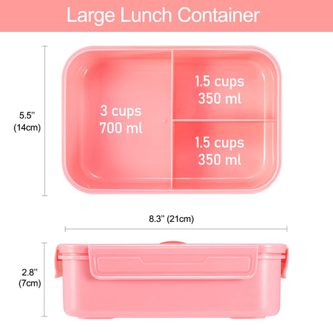 Caperci Classic Bento Box three-compartment layout for balanced meals on the go