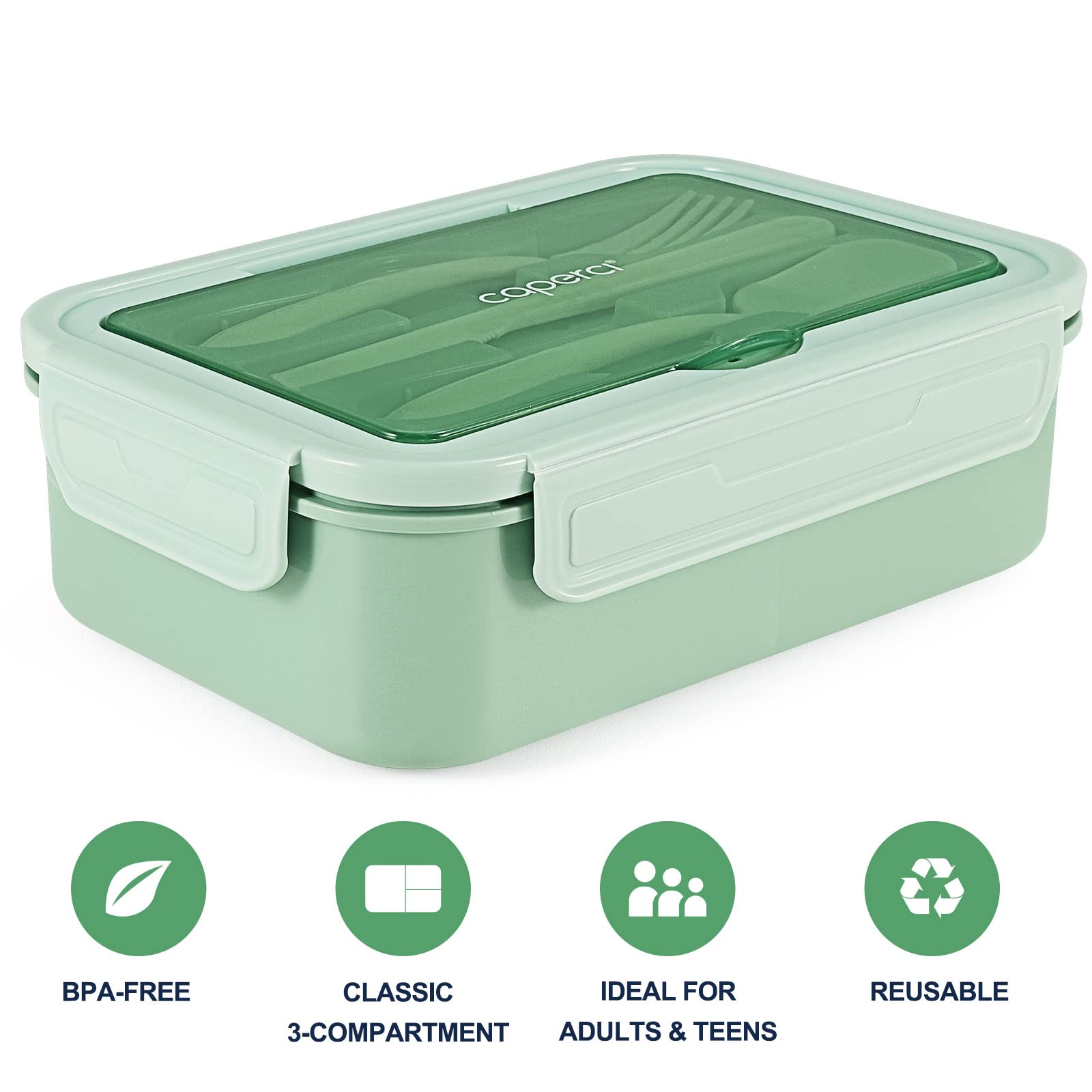 Caperci Classic Bento Box microwave-ready tray for quick reheats.
