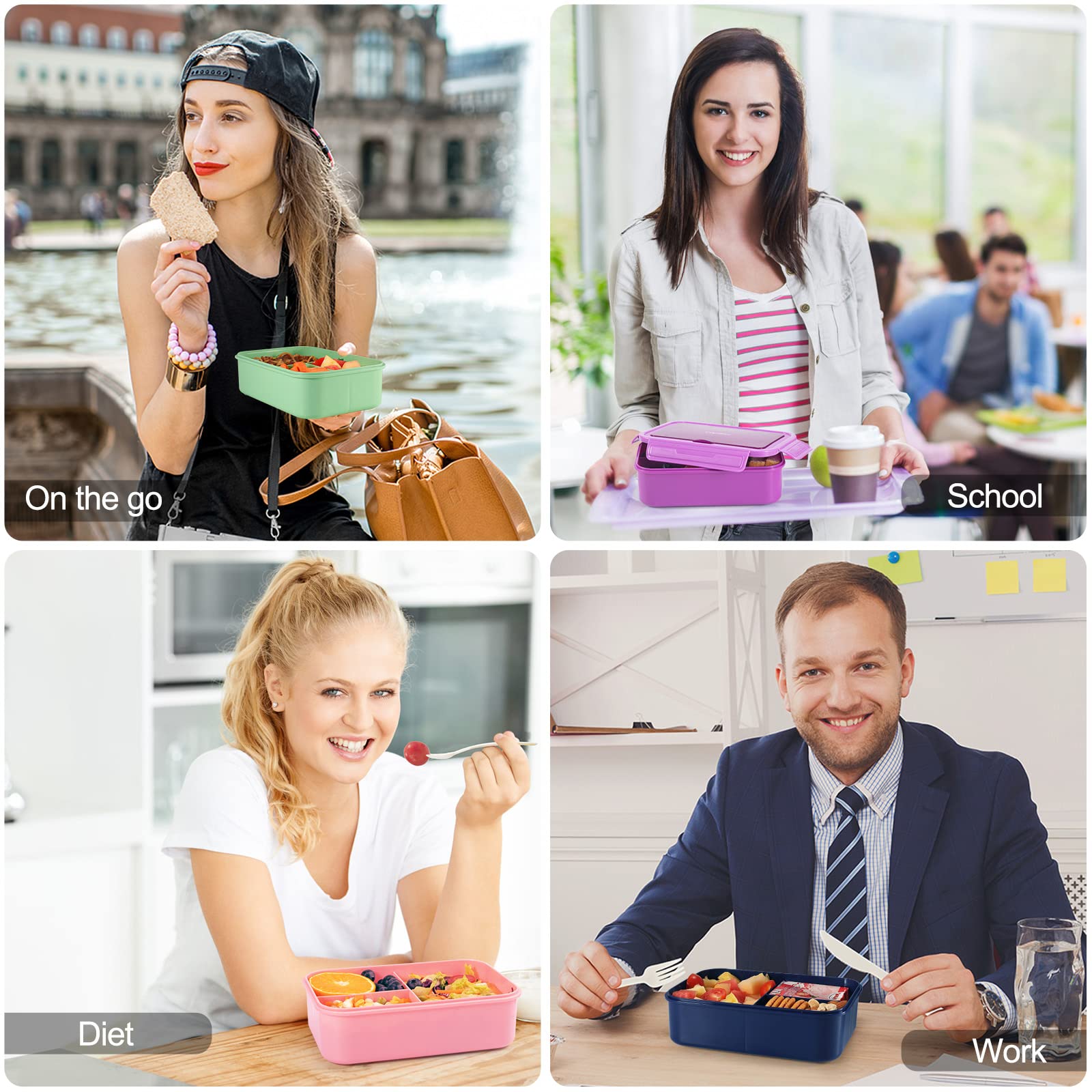 Caperci Classic Bento Box in green, ideal for on-the-go meals.