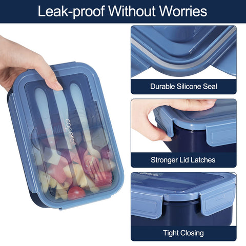 Built-in utensils included with the Caperci Classic Bento Box for easy meals.