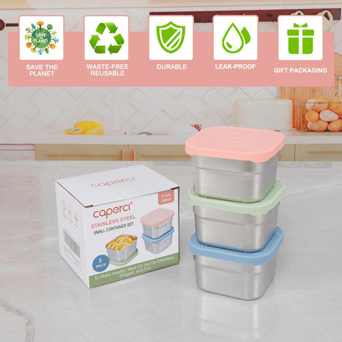 Caperci 3-piece set with lids for storage versatility