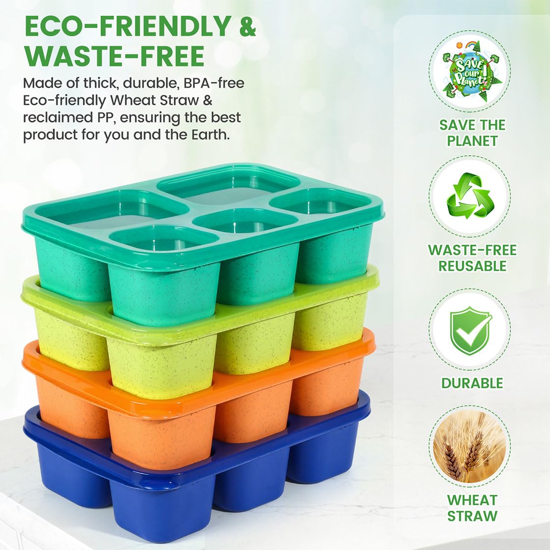 Caperci five-compartment lunch box keeps foods separated for balanced meals.