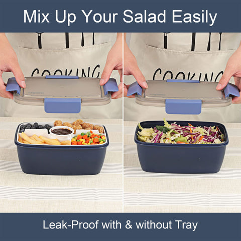 Caperci five-compartment tray keeps toppings separated for balanced lunches.
