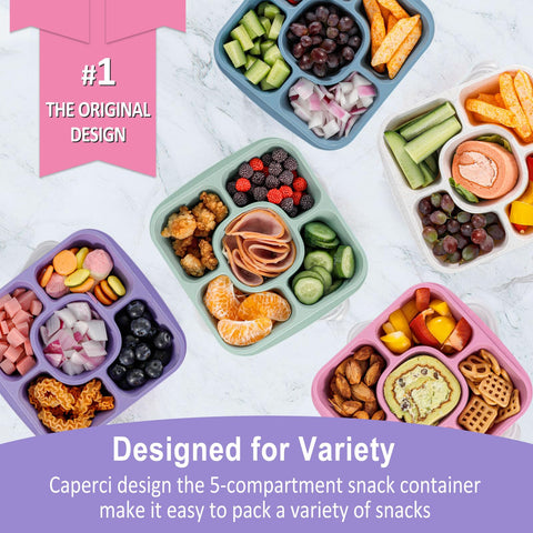 Caperci lunchable set with nesting design to save pantry space.