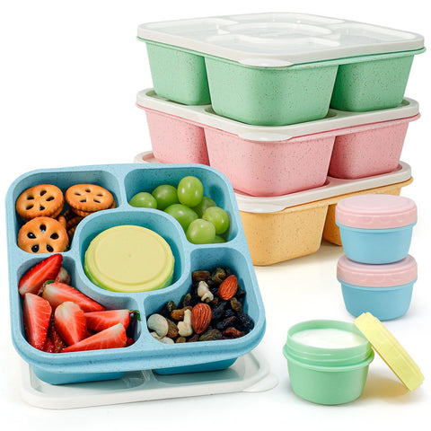 Caperci original 5-compartment lunchable box keeps snacks organized.