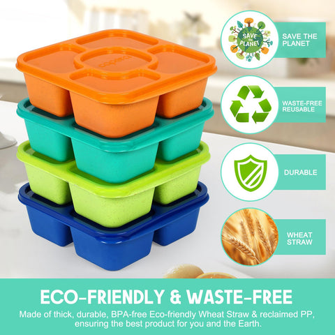 Caperci snack box with leak proof lids prevents spills during transport.