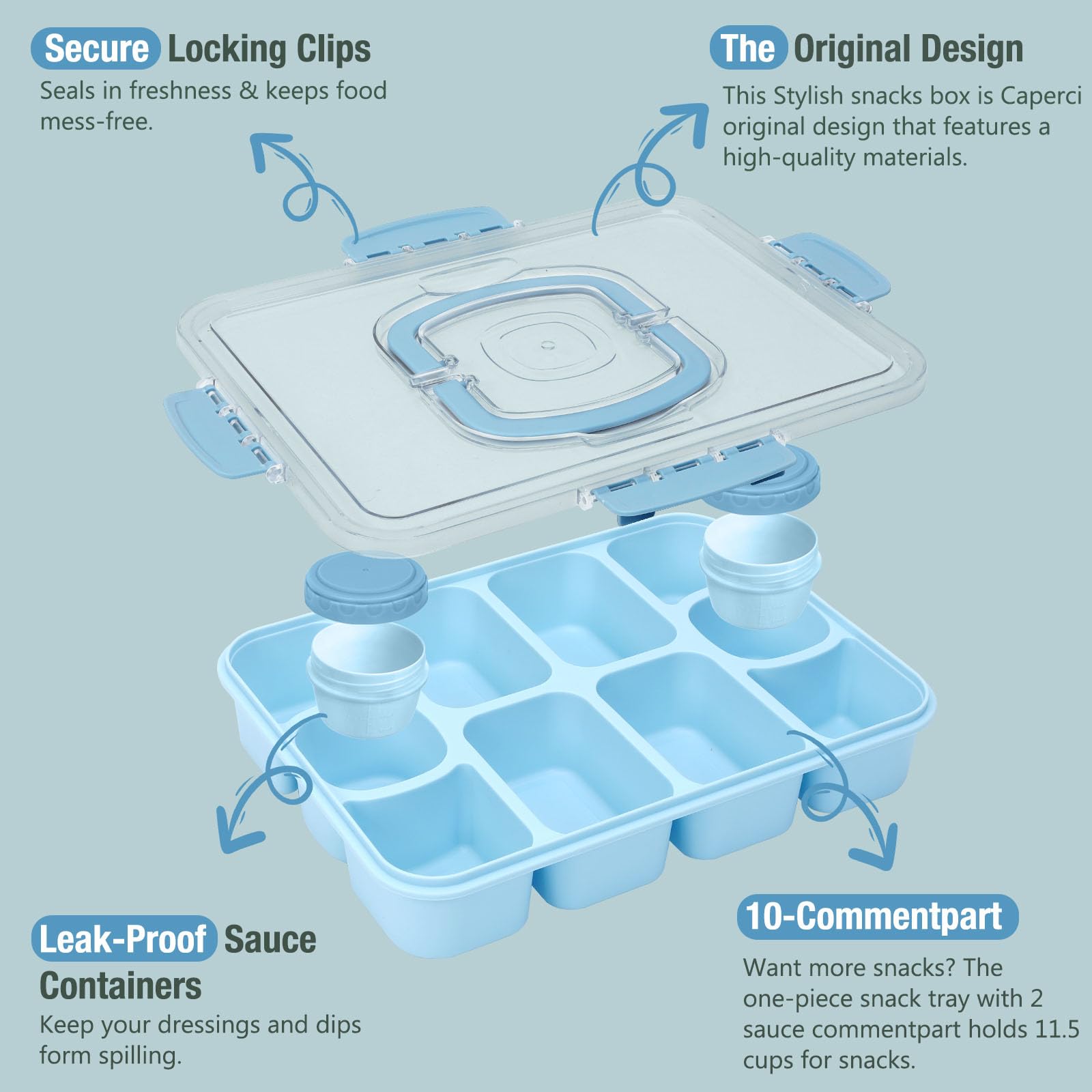 Caperci Snackle Box is dishwasher safe for simple cleaning