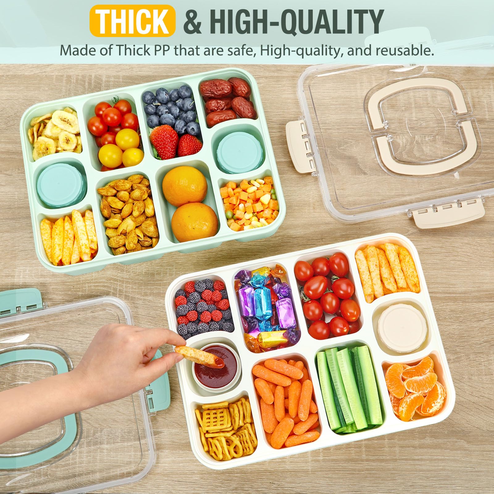 Caperci Snackle lid with airtight seal and secure locking latches.