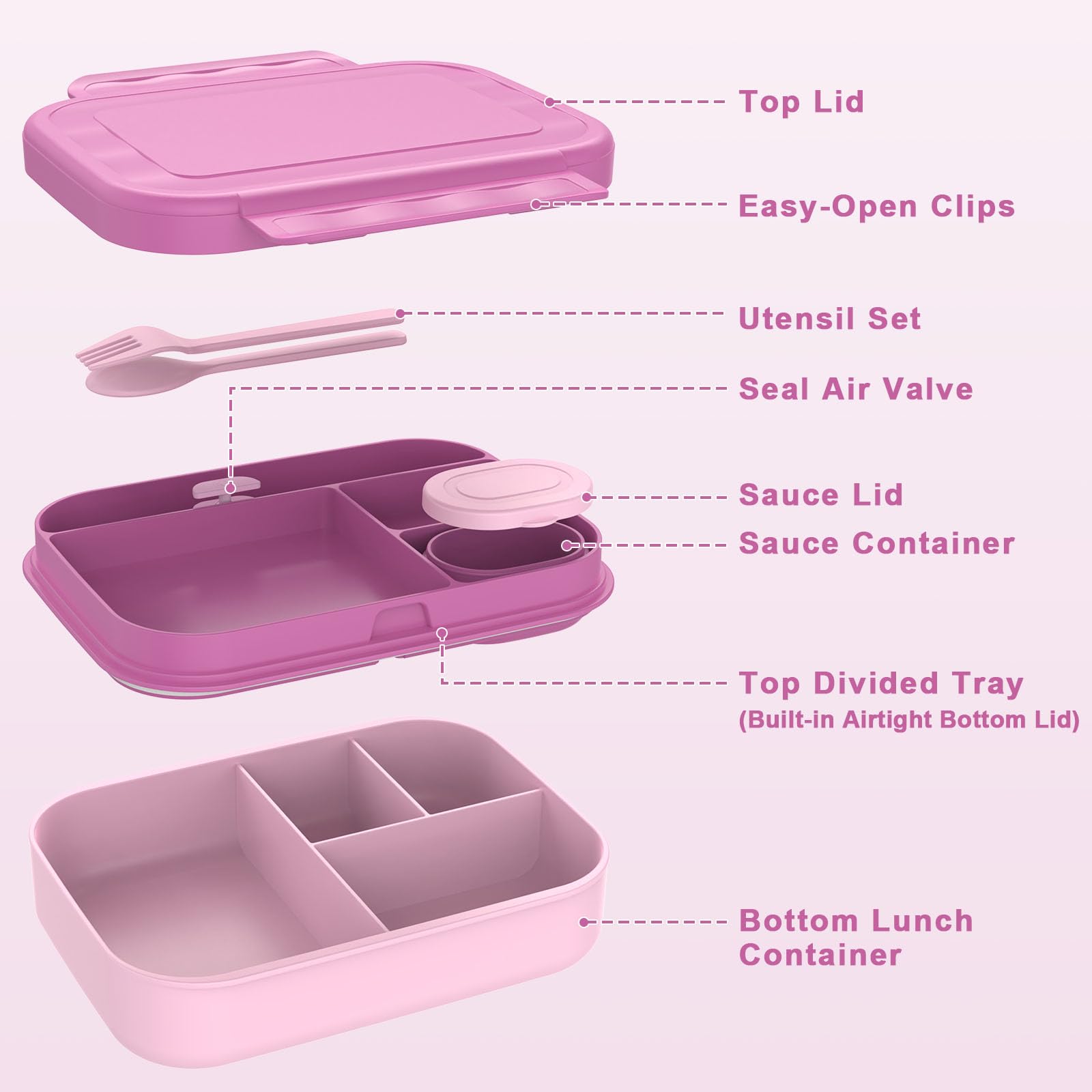 Caperci stackable bento bottom container sealing freshness with air-tight design.
