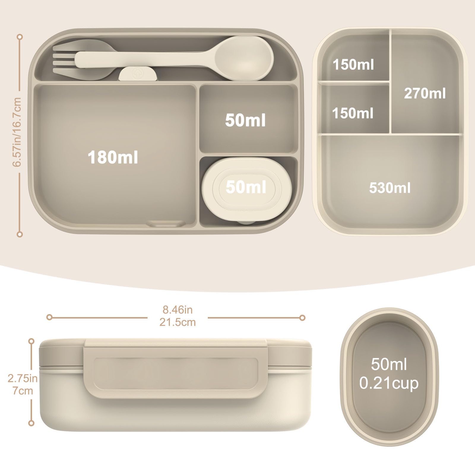 Caperci reusable lunch box in dishwasher-safe material ready for easy cleaning.