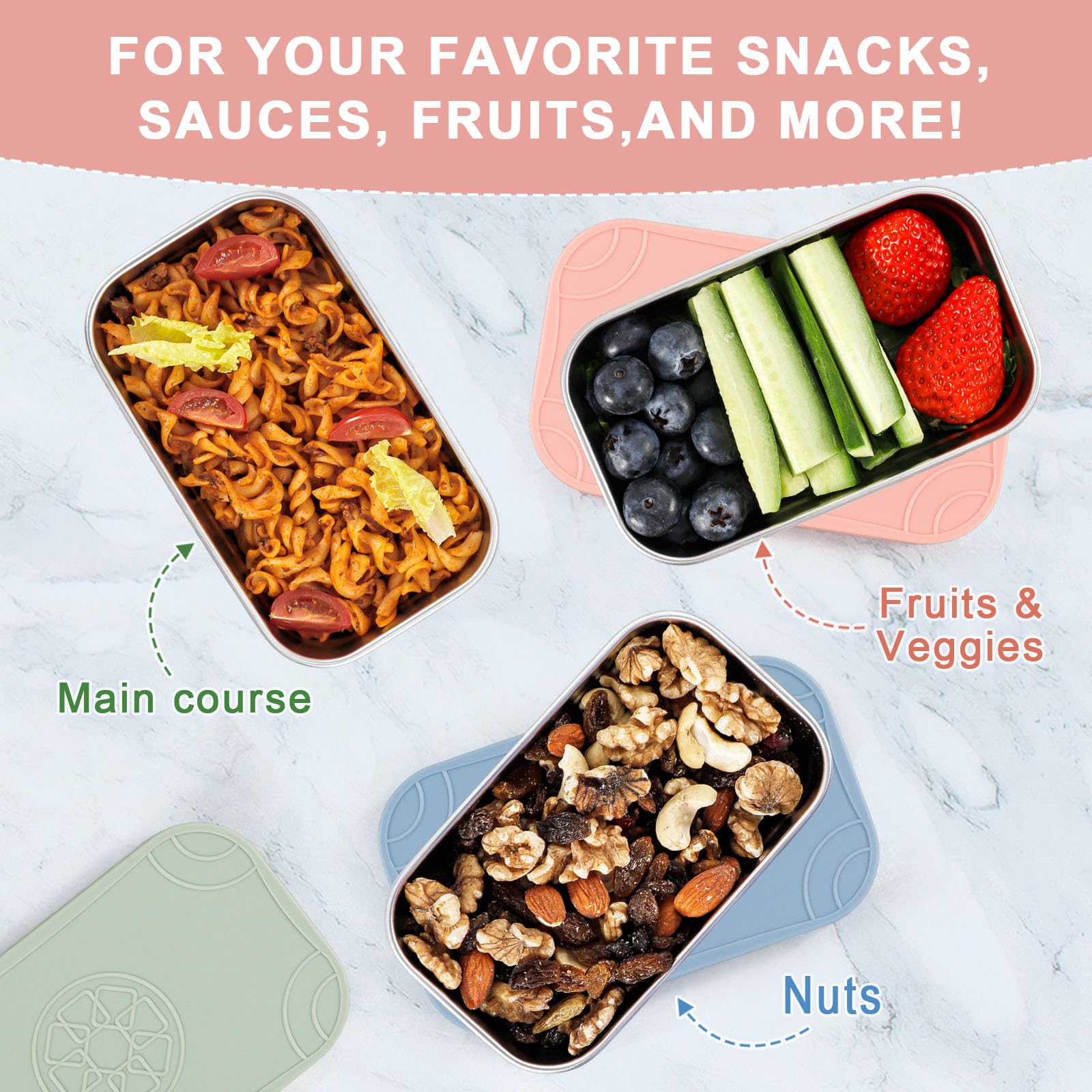 Caperci stainless steel deli container for versatile sauces and snacks.