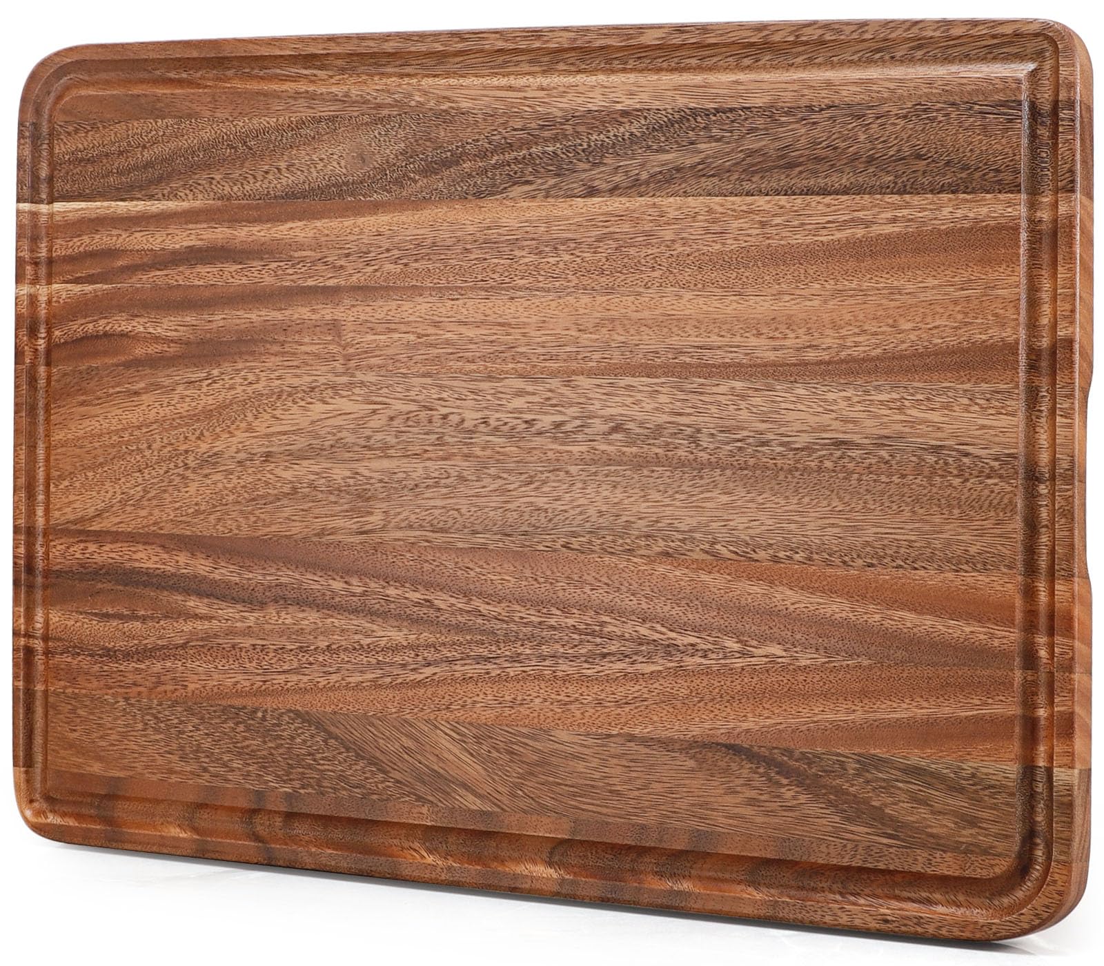 Caperci XXL acacia cutting board, top view, premium prep surface for meats and veggies.