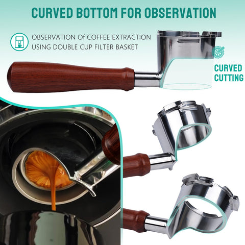 CAPFEI bottomless portafilter with flat-tamping edge supports consistent prep.