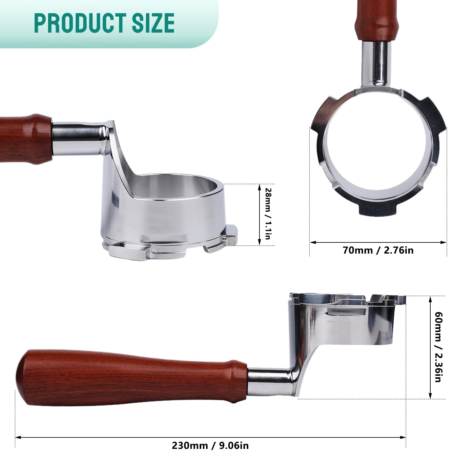 CAPFEI bottomless portafilter training tool for skill development.