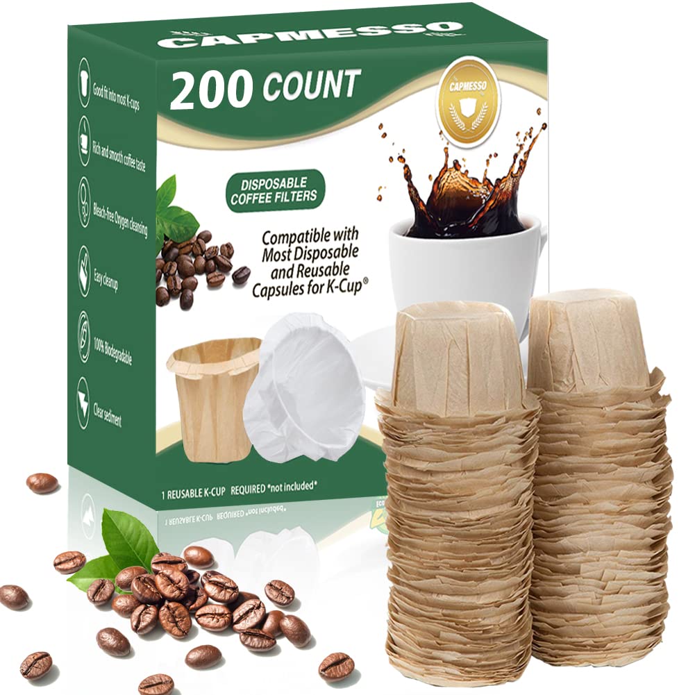 CAPMESSO disposable coffee filter pack close-up showing eco-friendly design for Keurig use