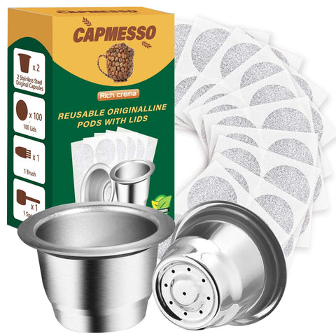 CAPMESSO OriginalLine pod exterior, durable stainless steel for reuse and longevity