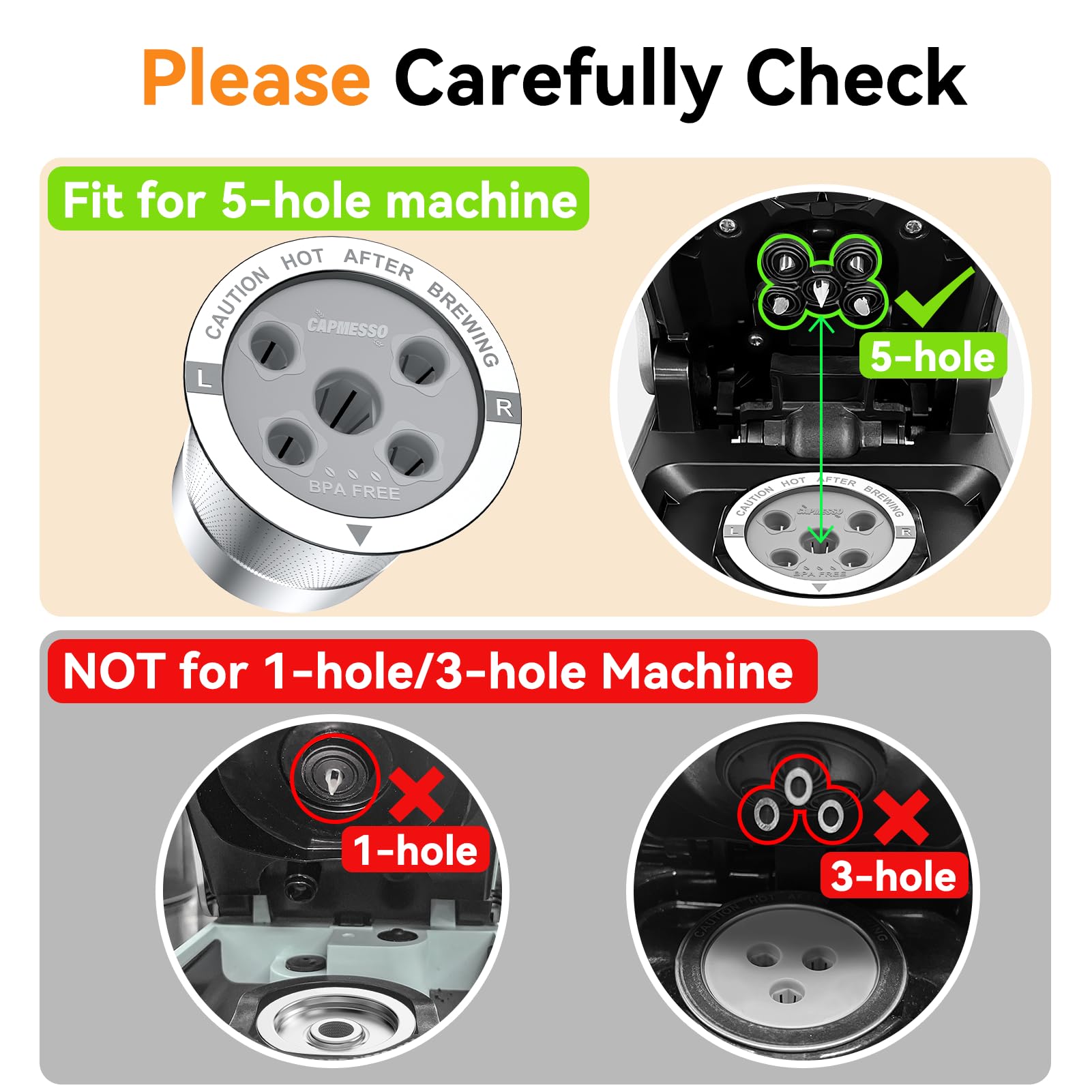 CAPMESSO stainless steel body reusable K cup for durability