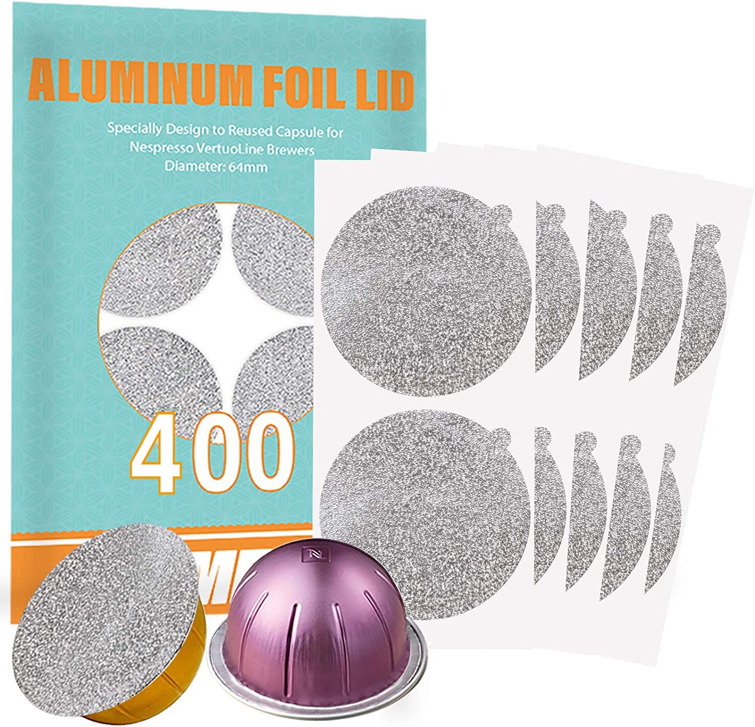 Capmesso VertuoLine foil lid close-up showing reusable seal for fresh coffee.