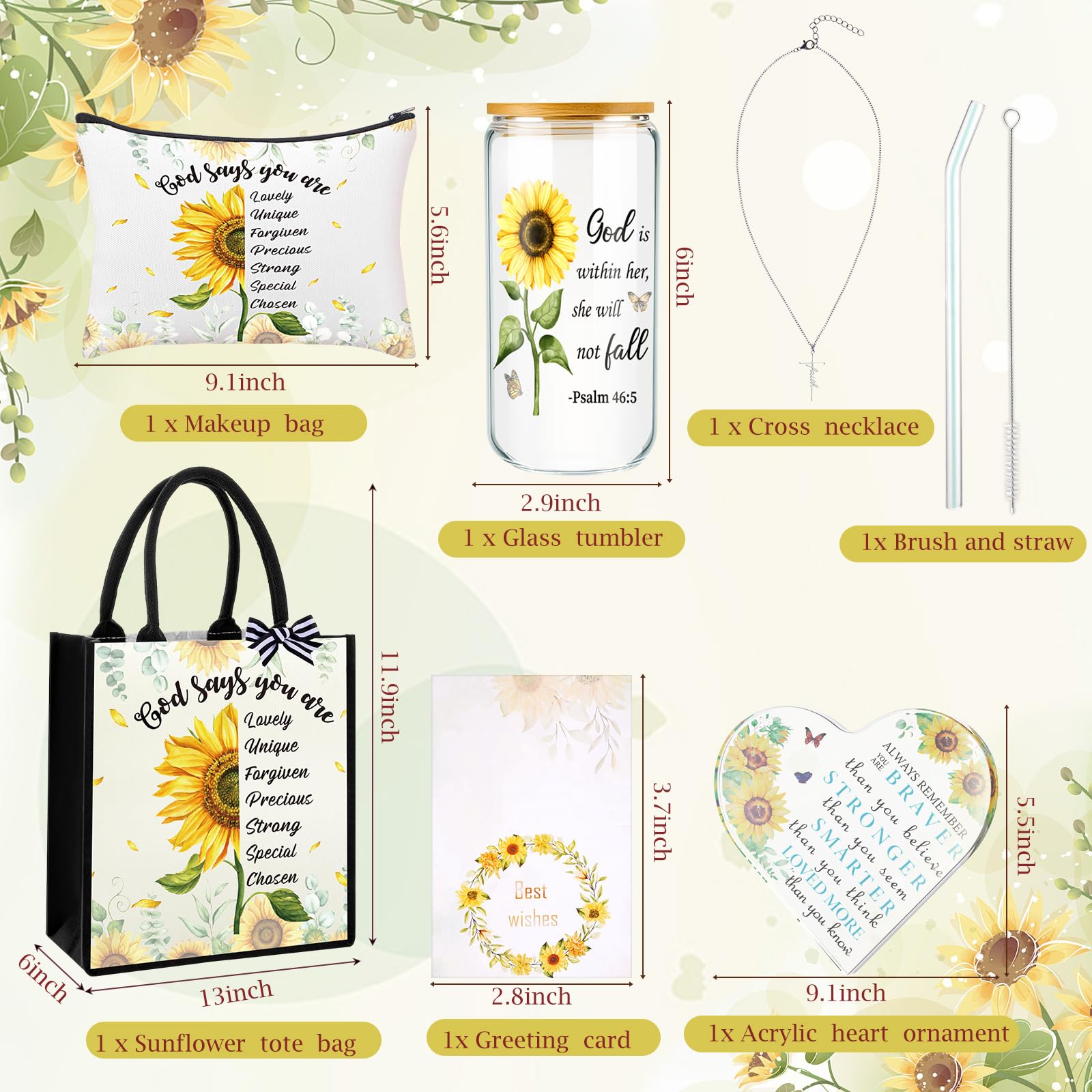 Capoda cosmetic bag with elegant single-sided sunflower design, ideal for organized on-the-go