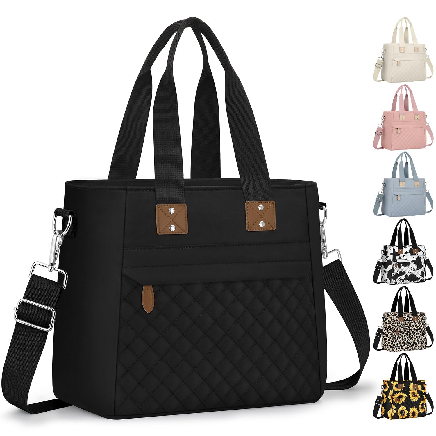 Capolo lunch bag front view with quilted detail for a professional look