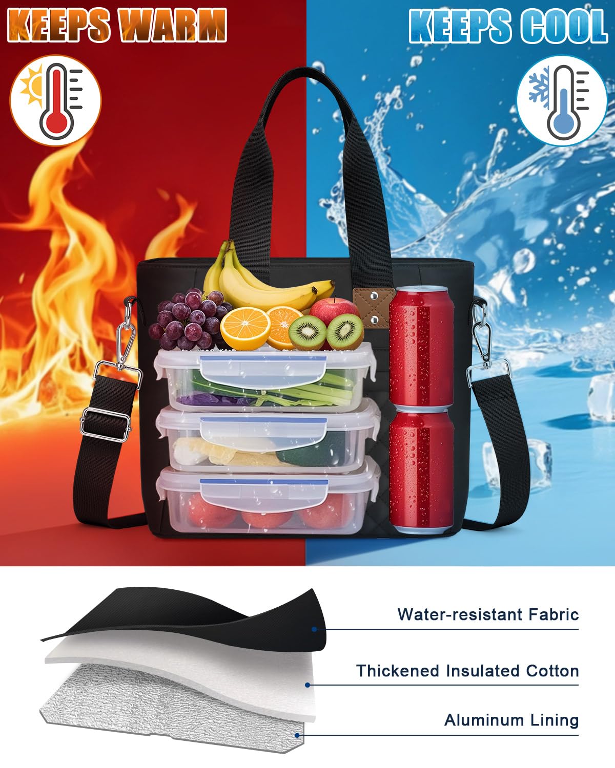 Capolo insulated interior demonstrates large capacity for meals and beverages