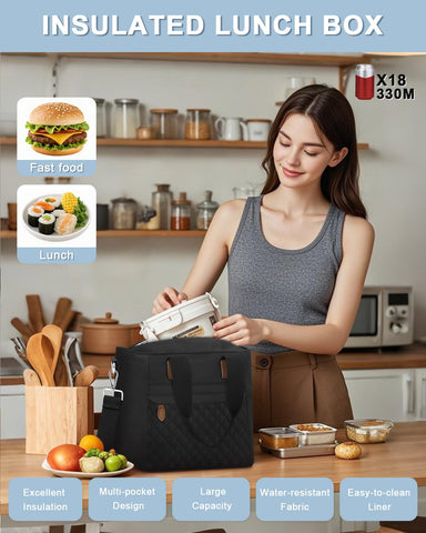 Capolo lunch bag with removable shoulder strap for hands-free carrying