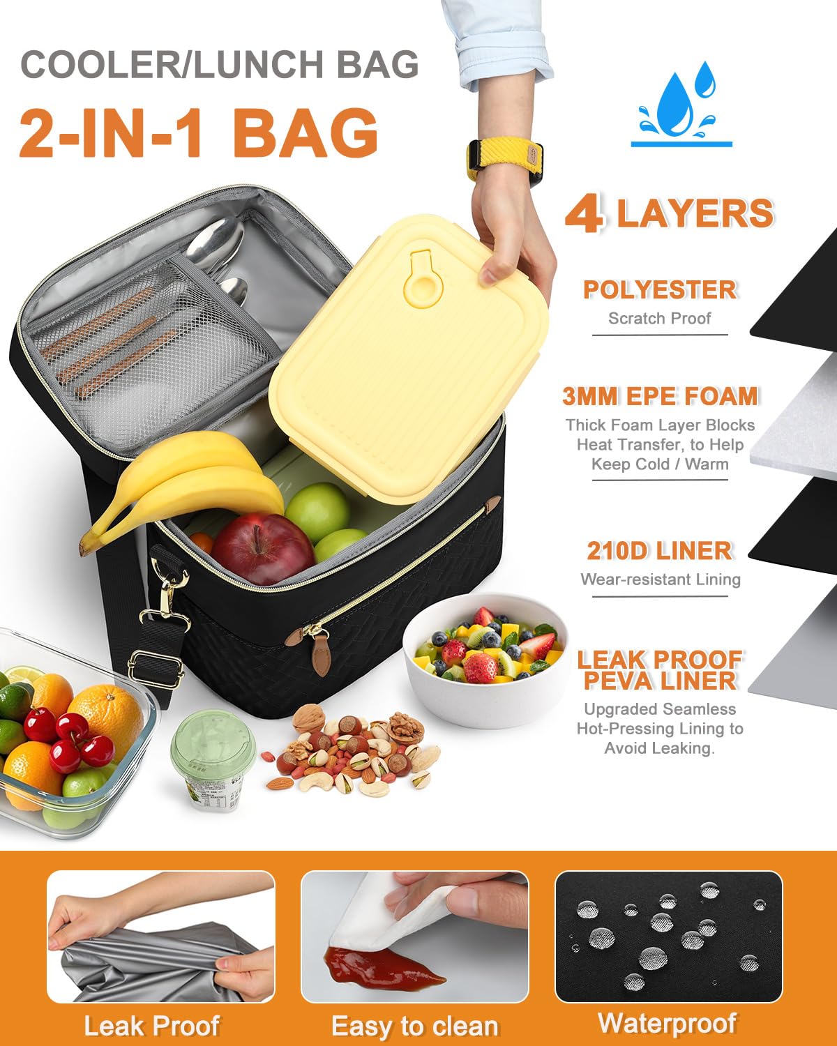 Capolo lunch box removable strap offers flexible carrying options