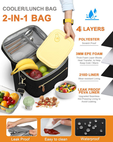 Capolo lunch box removable strap offers flexible carrying options