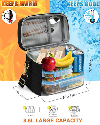 Capolo lunch box side pocket for utensils and napkins