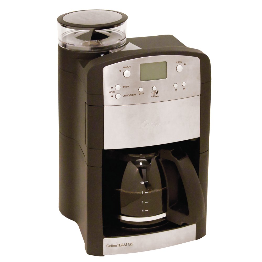 Capresso CoffeeTeam GS conical burr grinder for consistent grounds and aroma retention