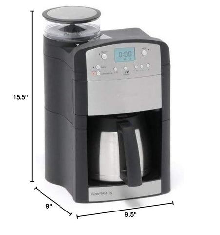 Capresso CoffeeTeam TS front view showing all-in-one design