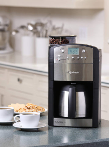 Capresso CoffeeTeam TS thermal carafe keeping coffee hot longer