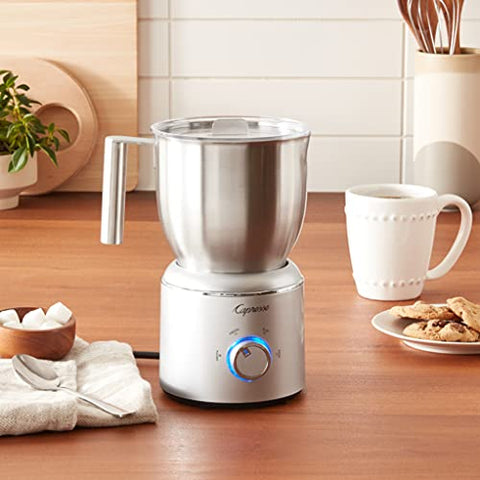 Capresso Froth Select dishwasher-safe stainless steel pitcher for easy cleaning