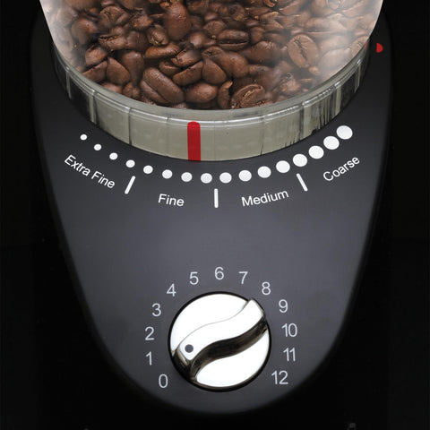 Capresso Infinity Plus safety lock ensures secure operation during busy mornings.