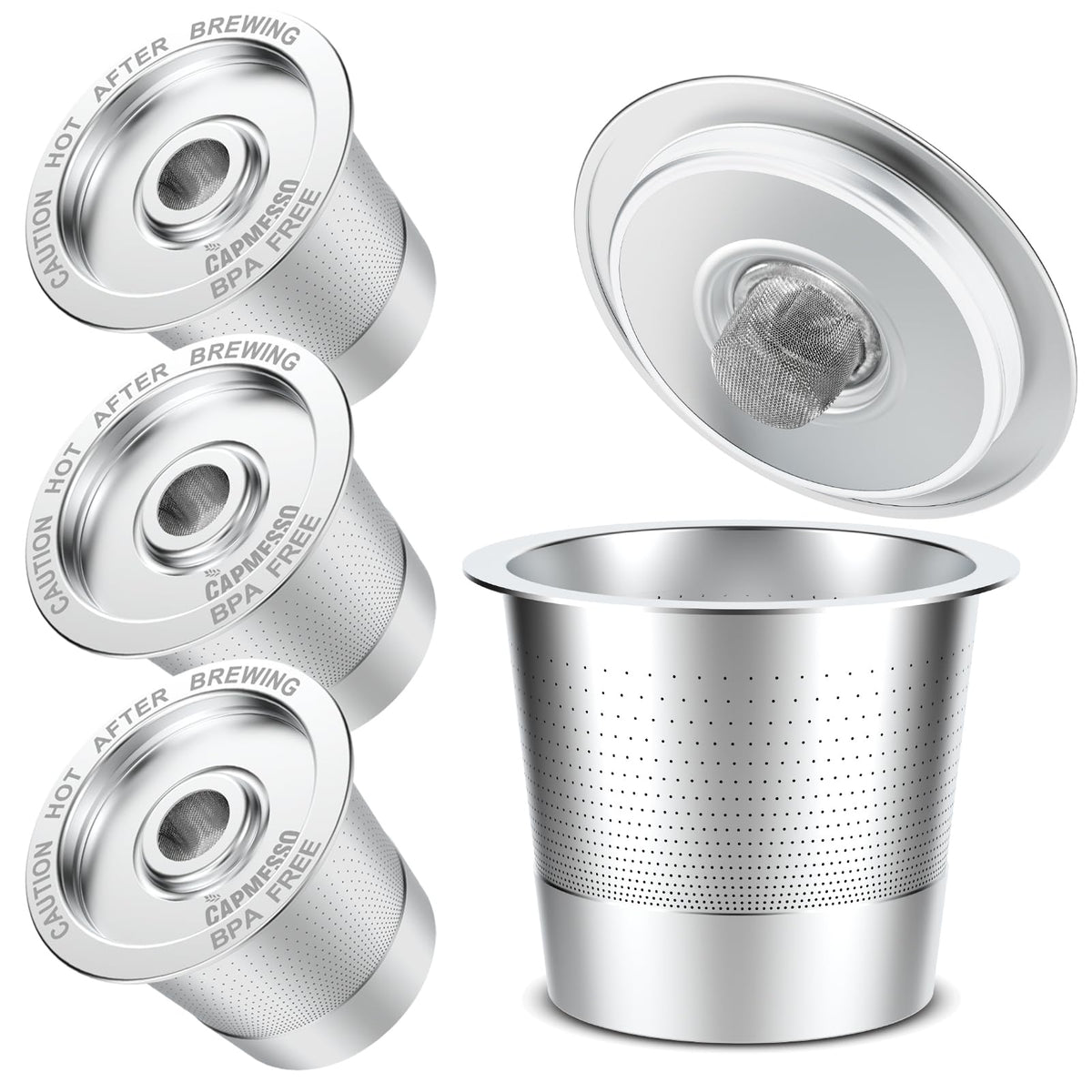 CAPMESSO reusable pod showing universal Keurig 1.0 compatibility for home use.