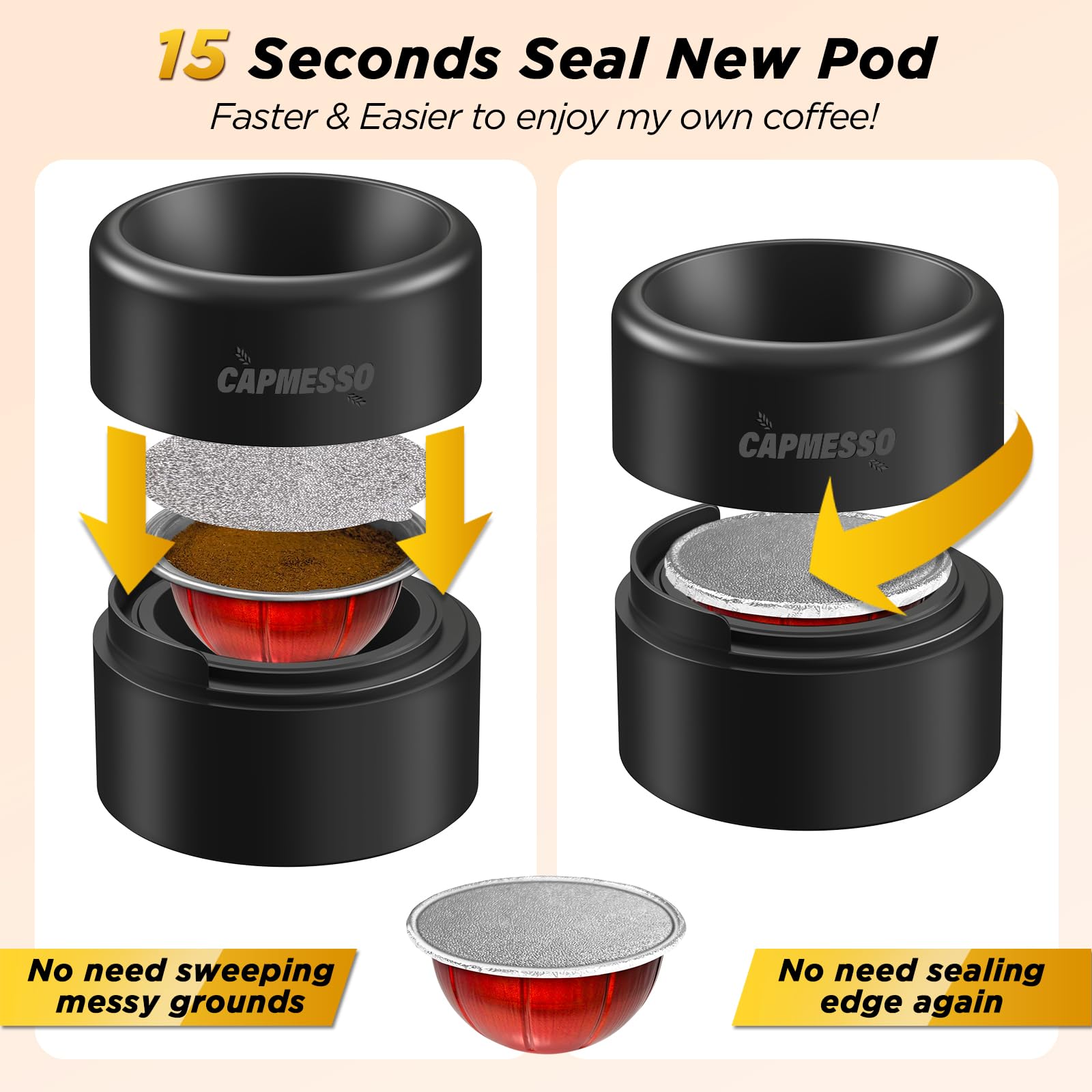 CAPMESSO dual-ended brush for precise powder filling and compacting.