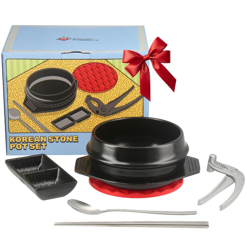Captain Cranberry ttukbaegi pot set front view for authentic Korean cooking