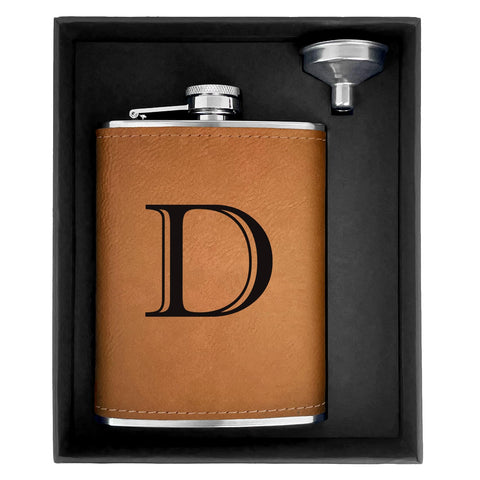 CARAKNOTS hip flask with leather cover, compact and pocket-ready for travels