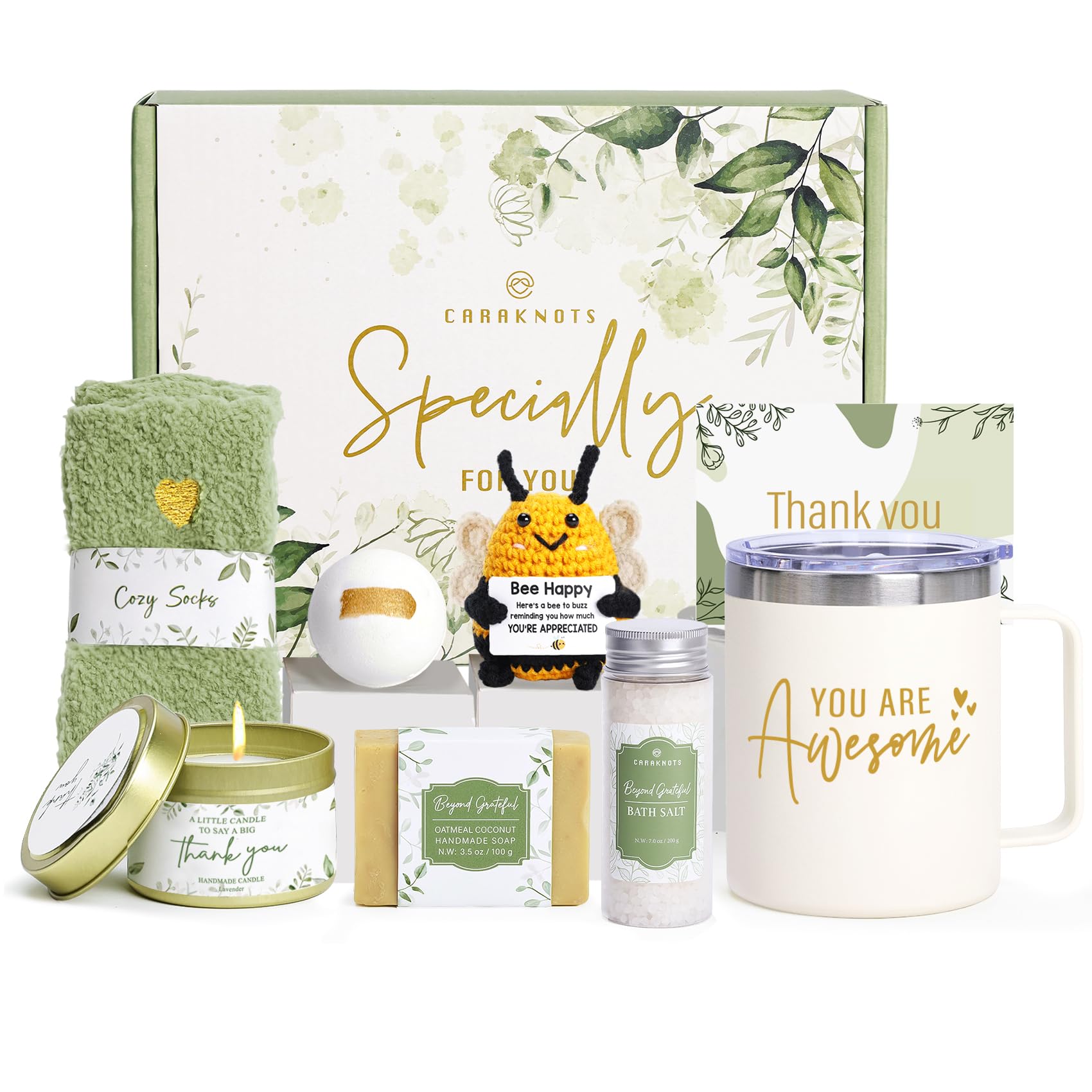 CARAKNOTS 12oz ivory insulated tumbler with handle for hot or cold drinks