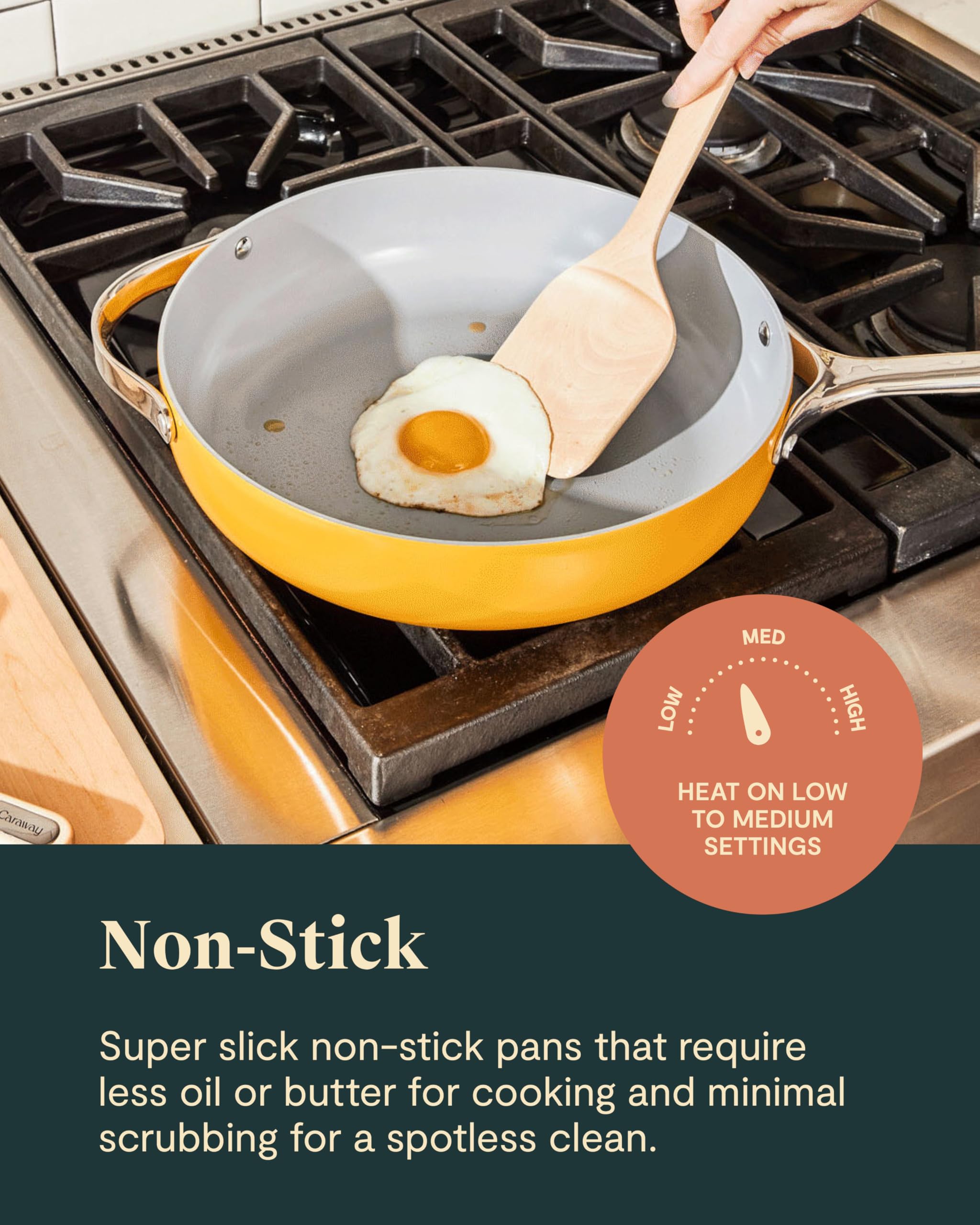 Caraway magnetic pan racks keep countertops tidy and cookware organized