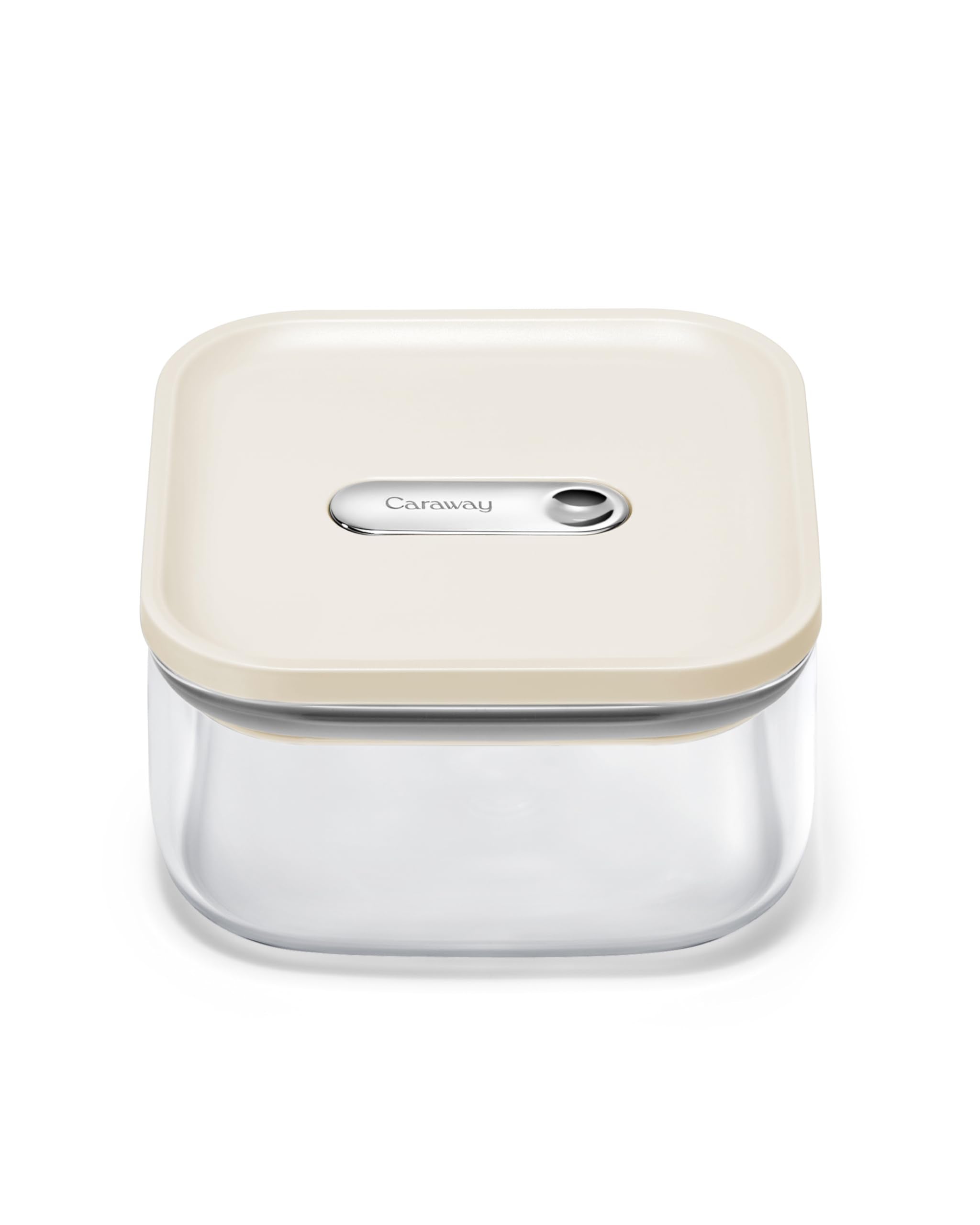 Caraway 1qt glass airtight container with lid for secure freshness.
