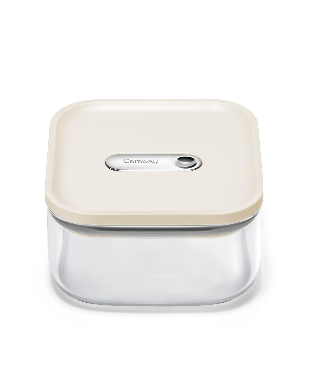 Caraway 1qt glass airtight container with lid for secure freshness.